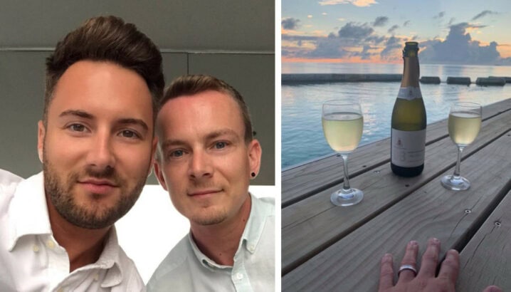 Check out this adorable gay couple’s paradise proposal!
