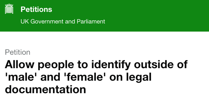 Petition for “non-binary” option on legal documentation hits 10k signatures