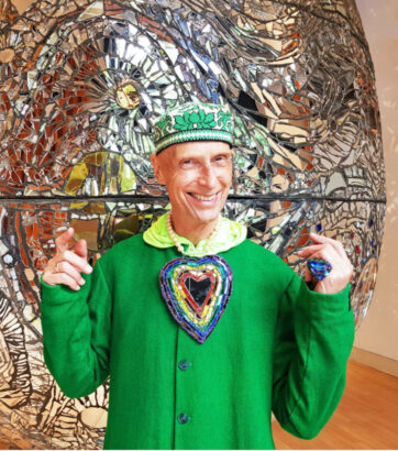 Andrew Logan rainbow heart donation to raise money for MindOut charity
