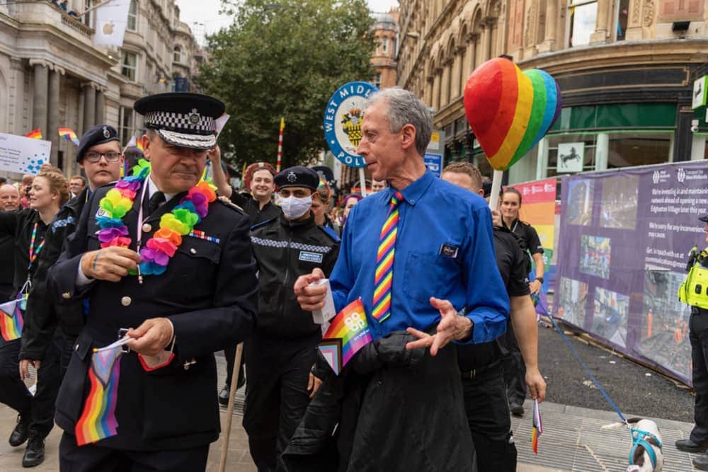 Human rights campaigner, Peter Tatchell has called for West Midlands police to be banned from Birmingham Pride after Chief Constable refuses to apologise for the forces homophobia.