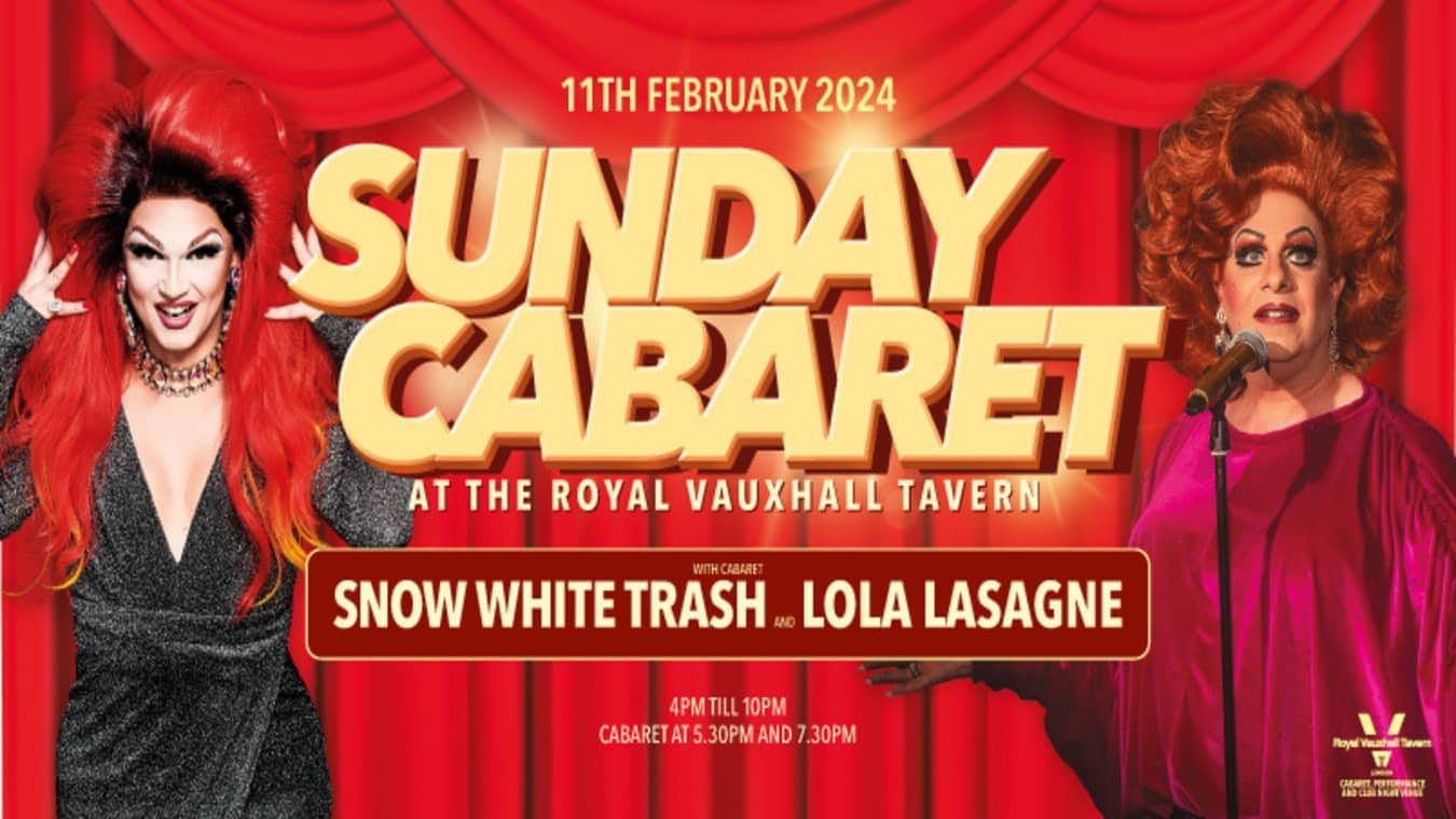 Gay drag show at gay bar Royal Vauxhall Tavern in London.