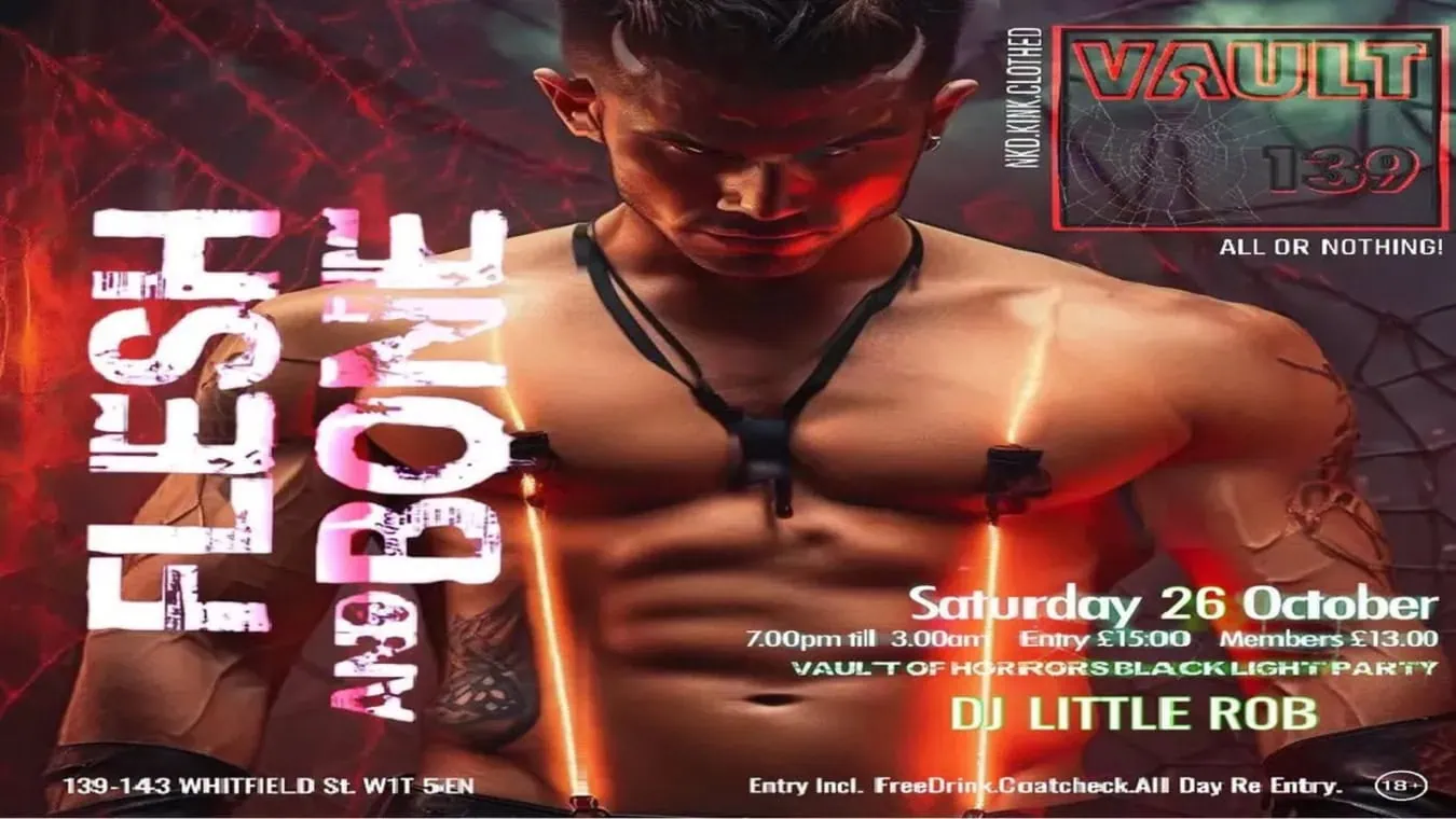 Halloween party night at gay cruise bar Vault 139 in London