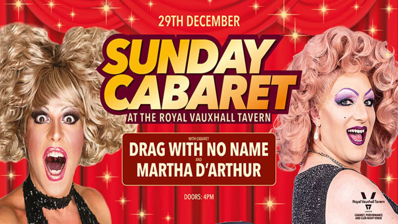 Gay cabaret on a Sunday at The Royal Vauxhall Tavern gay bar in South London.