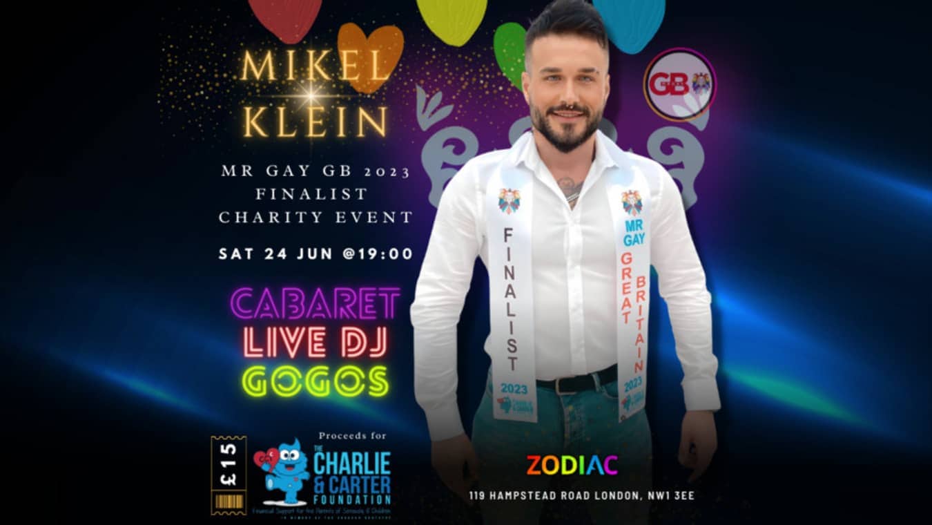 Mikel Klein Mr Gay BF finalist at Zodiac Bar