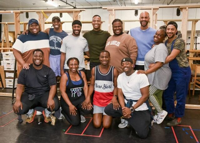 Johannes Radebe with the cast of A Strange Loop.