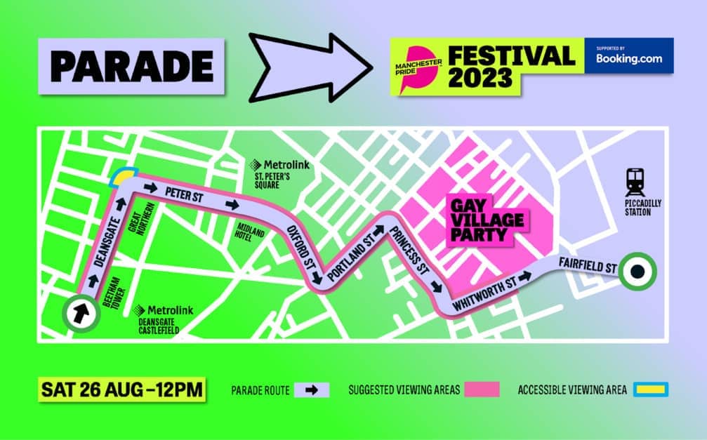 Manchester Pride 2023 Parade Route