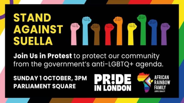 Stand Against Suella – LGBTQ+ Community and Allies Protest