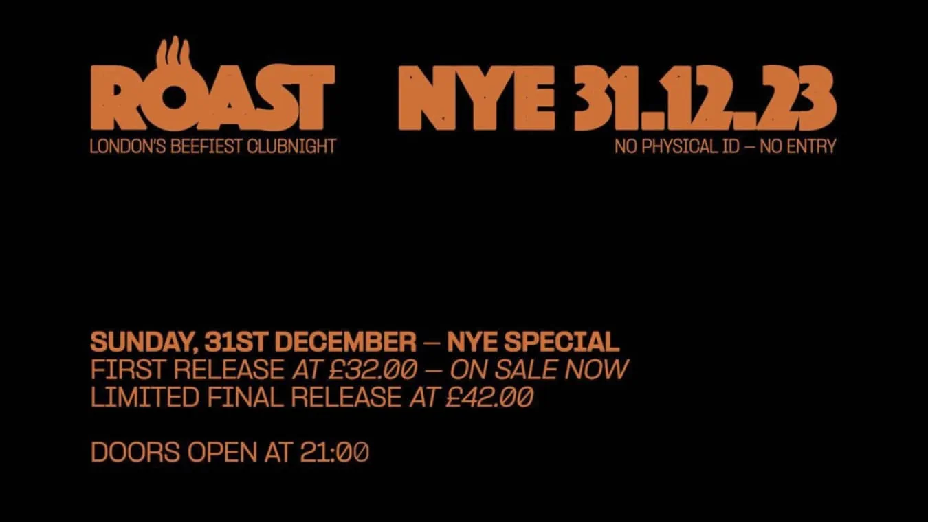 Roast gay club New Year's Eve Party in London.