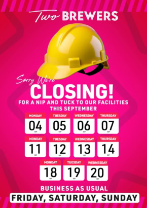 Two Brewers to close September weekdays for nip n tuck.