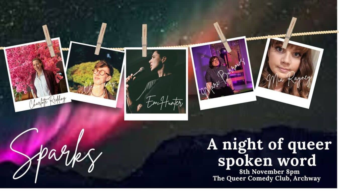 A night of spoken word event at Queer Comedy Club.
