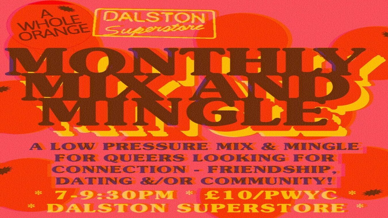Queer social gathering at LGBTQ bar Dalston Superstore in London.