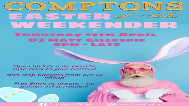 Easter Thursday at gay bar Comptons of Soho in London.