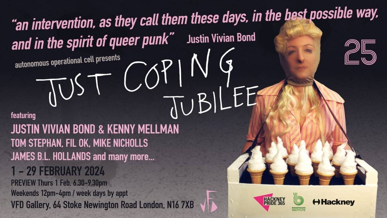 Just Coping 25 at VFD Gallery, a queer gallery space in London.