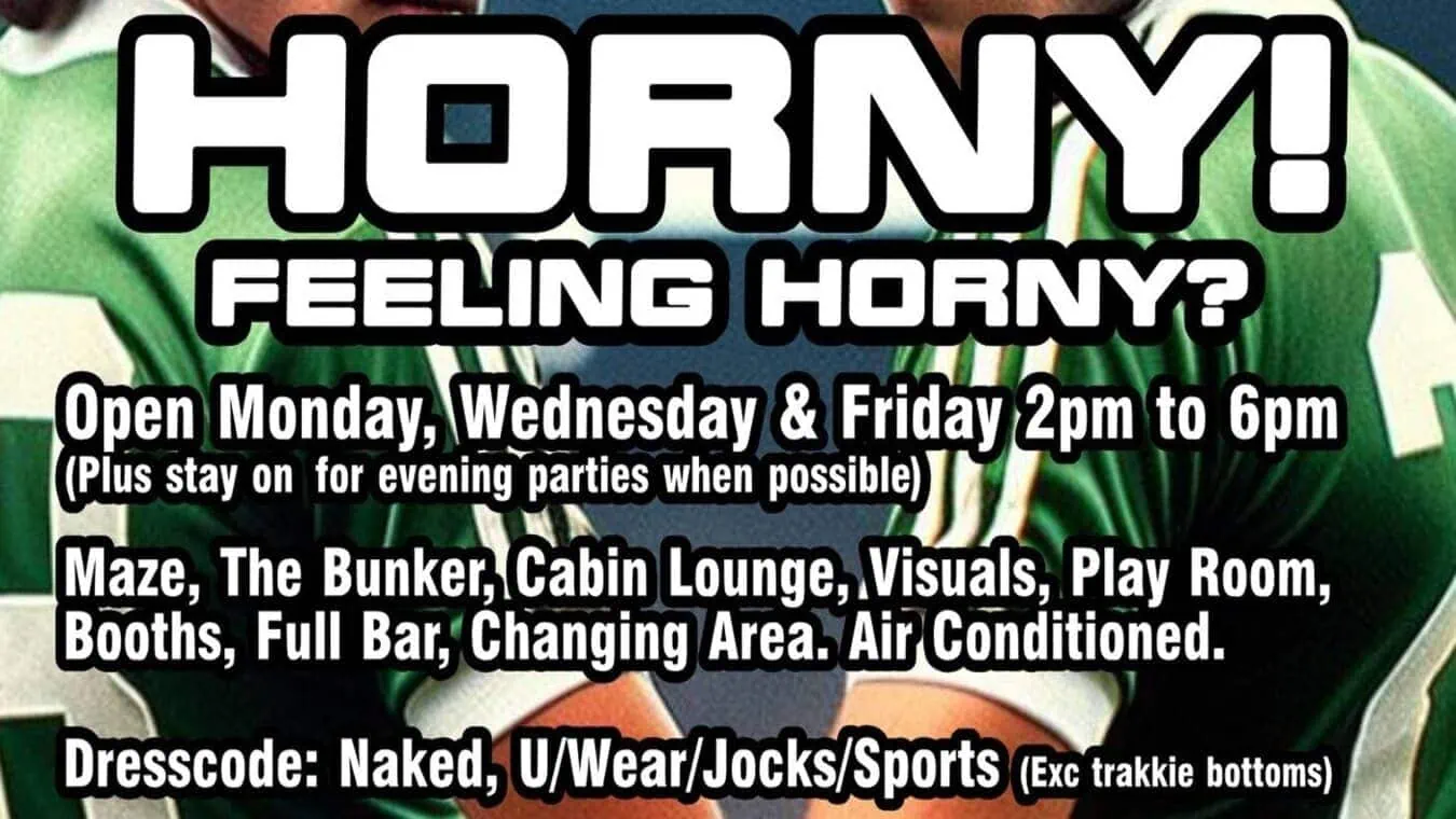 horny at Bunker gay Bar in London.