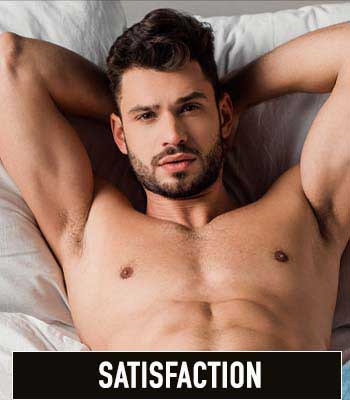 Image of a gay man looking satisfied after better sex in bed