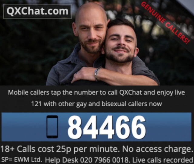 Gay Chat Lines 8p per min on mobile & landline