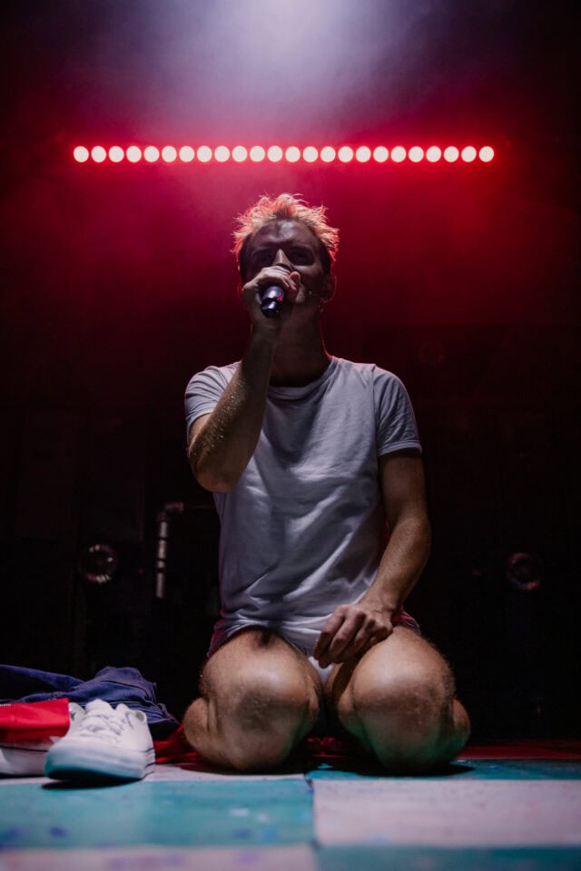 Luke Bayer in Diva: Live From Hell at The King's Head Theatre.