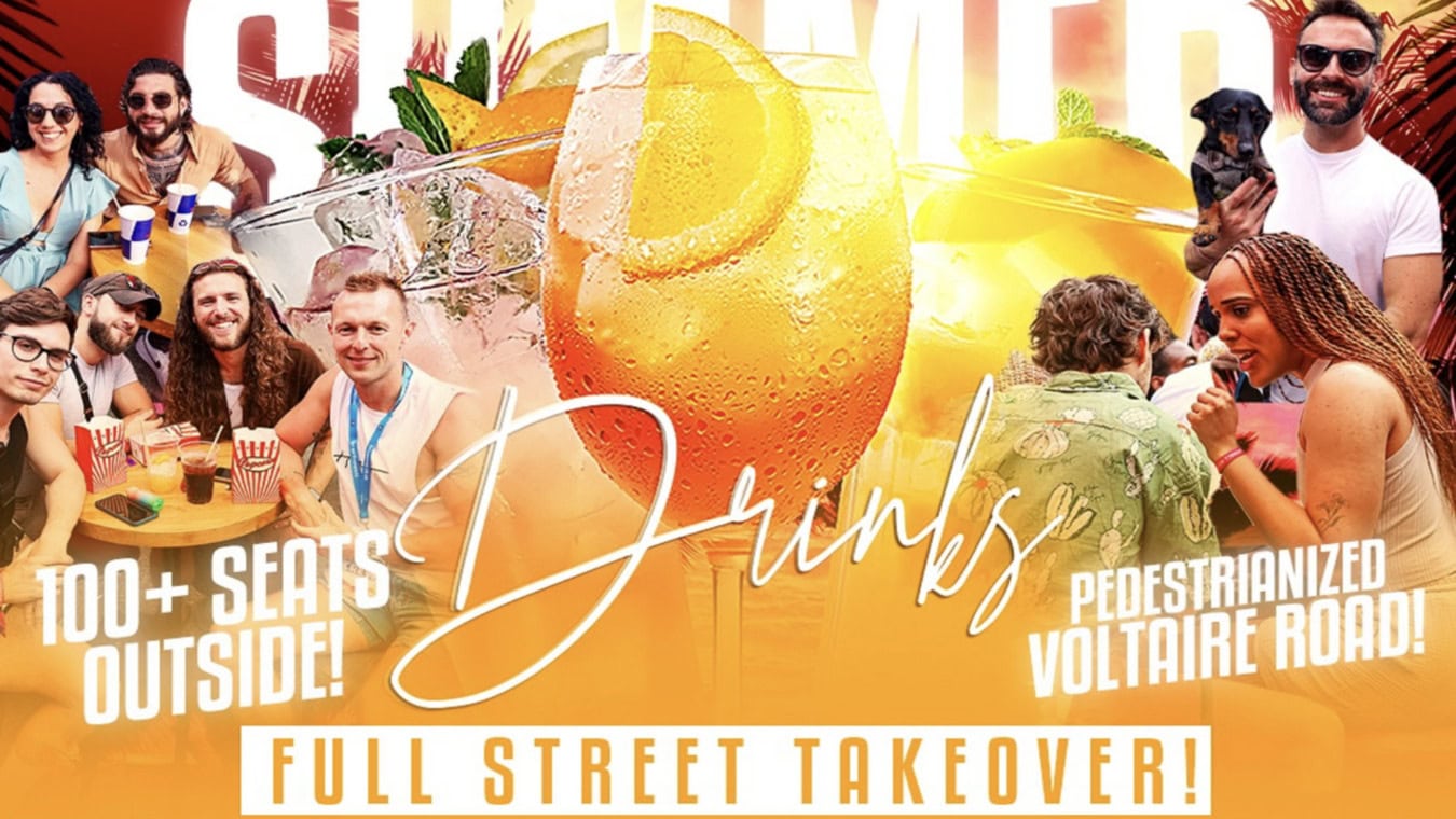Gay bar in London called Arch Clapham has outside terrace in Voltaire Road