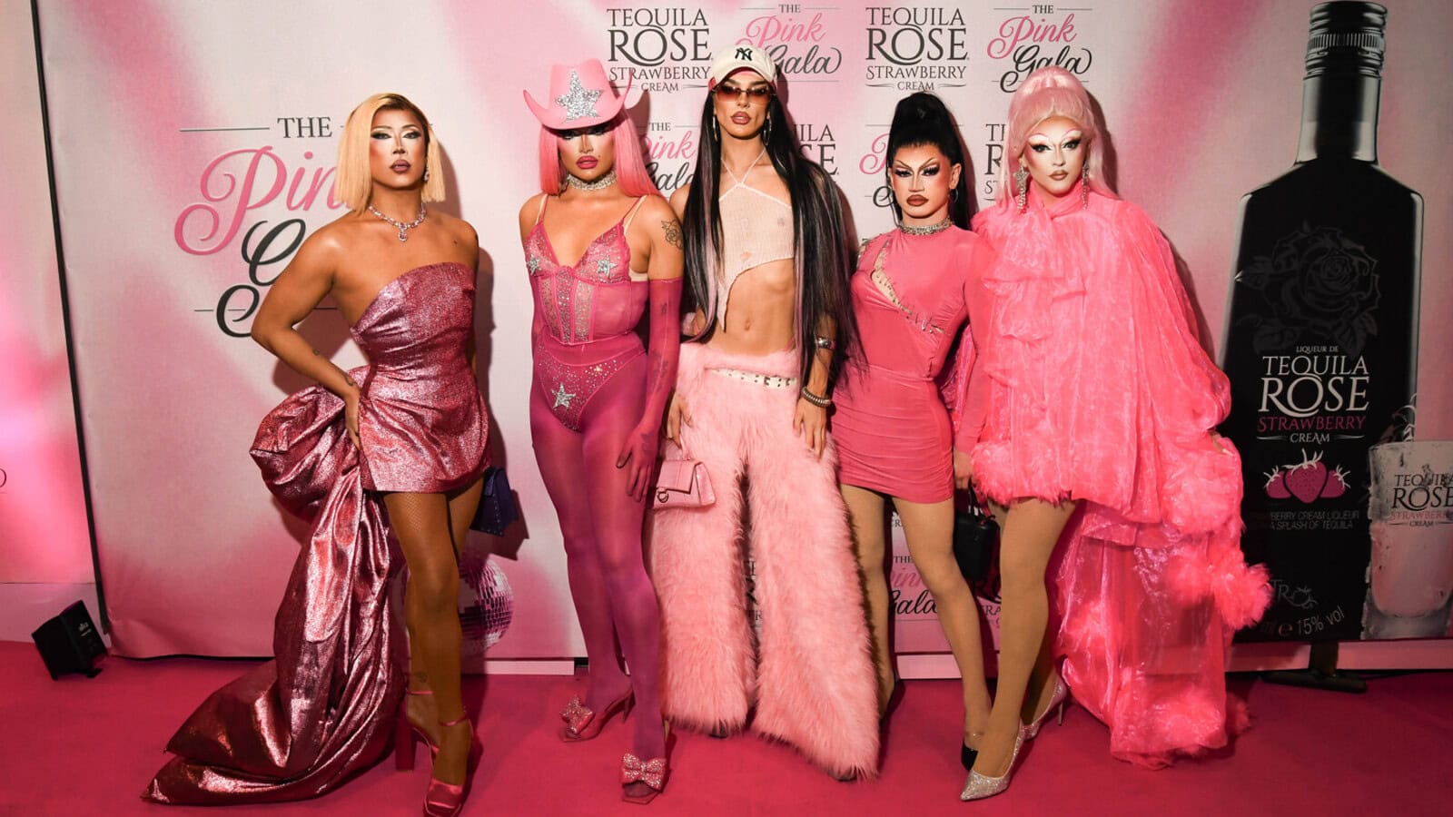 RuPaul´s Drag Race stars arrive in stunning outfits for the Tequila Rose star-studded Pink Gala