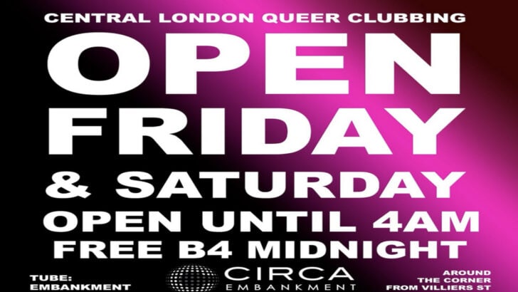 Circa Embankment queer clubbing in central London