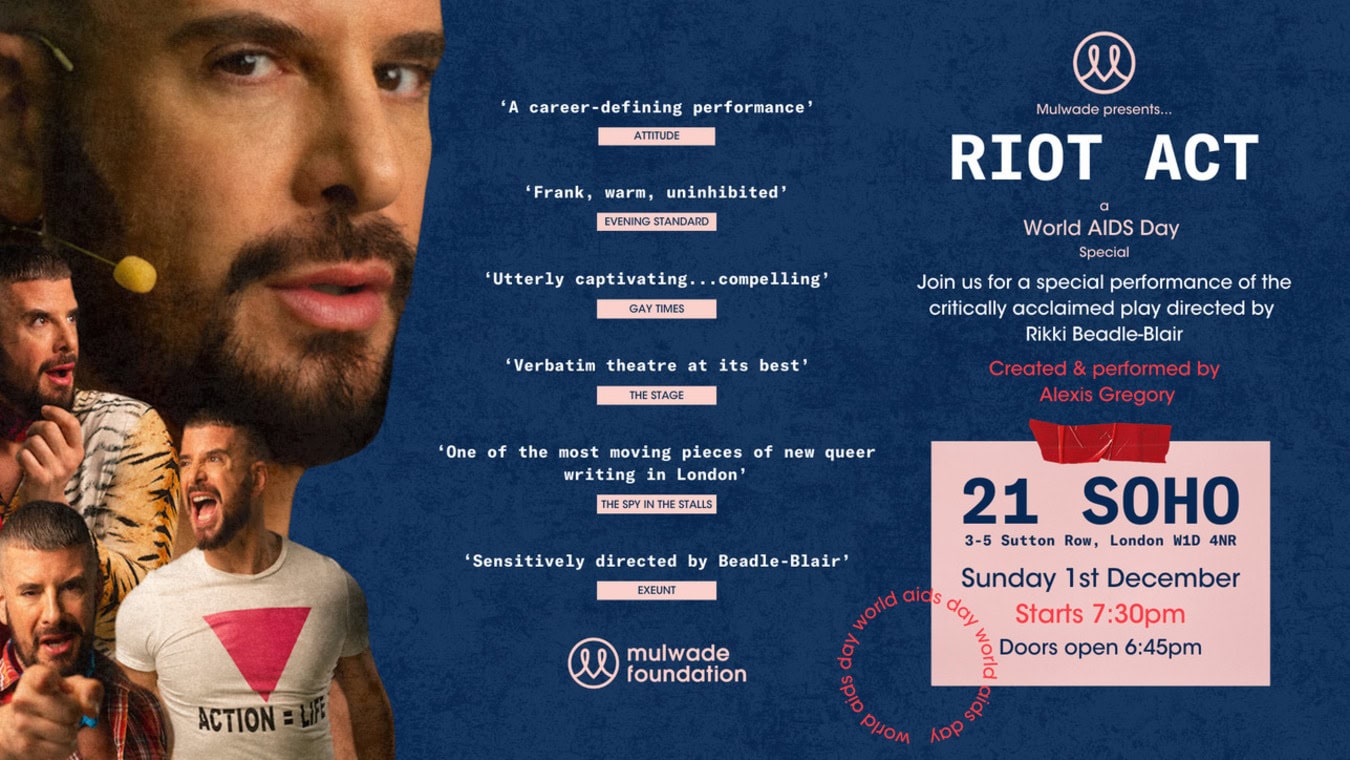 Riot Act is a gay play starring Alexis Gregory in London