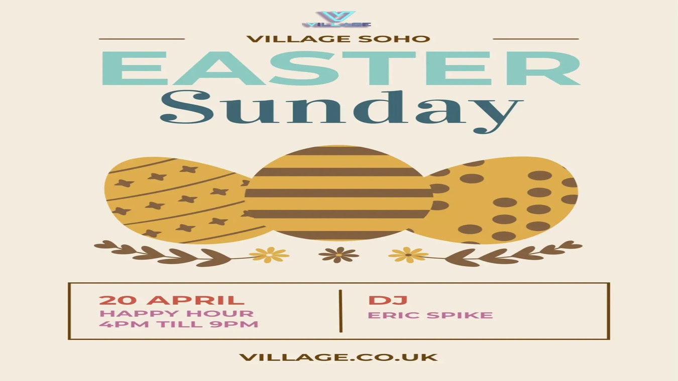 Easter Sunday event at gay bar The Village in Soho, London.