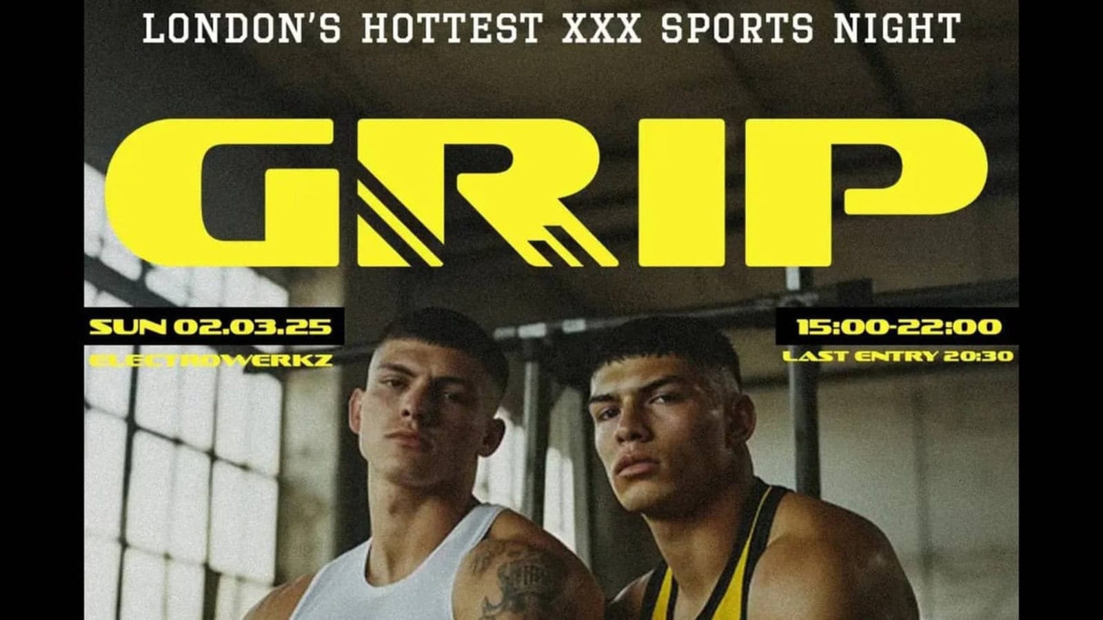 GRIP XXX Sports Night at Electrowerkz, Sunday 2 March ’25