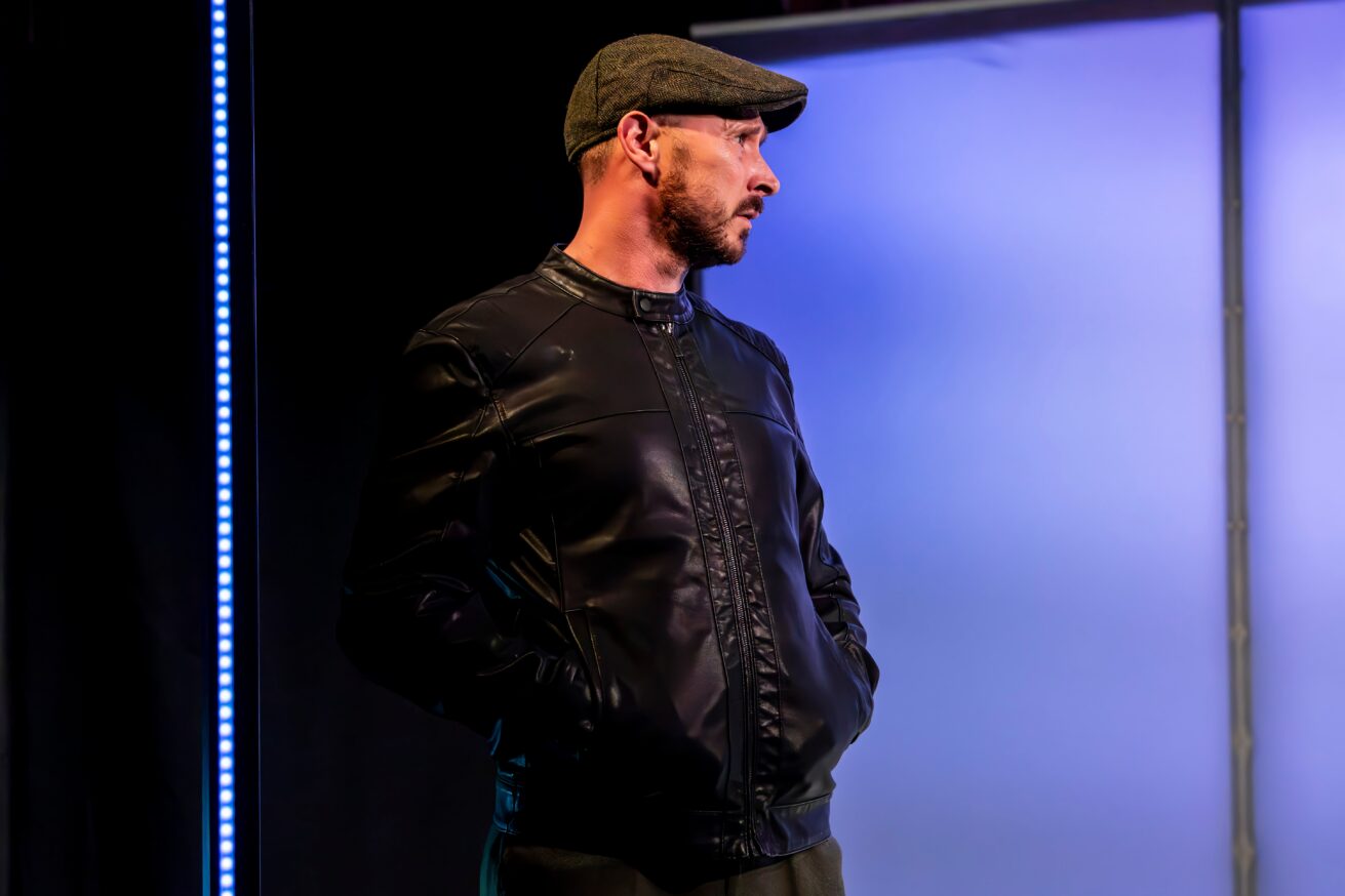 Photos of "on-stage eye candy" in Fucking Men at Waterloo East, running to 4 May 2025