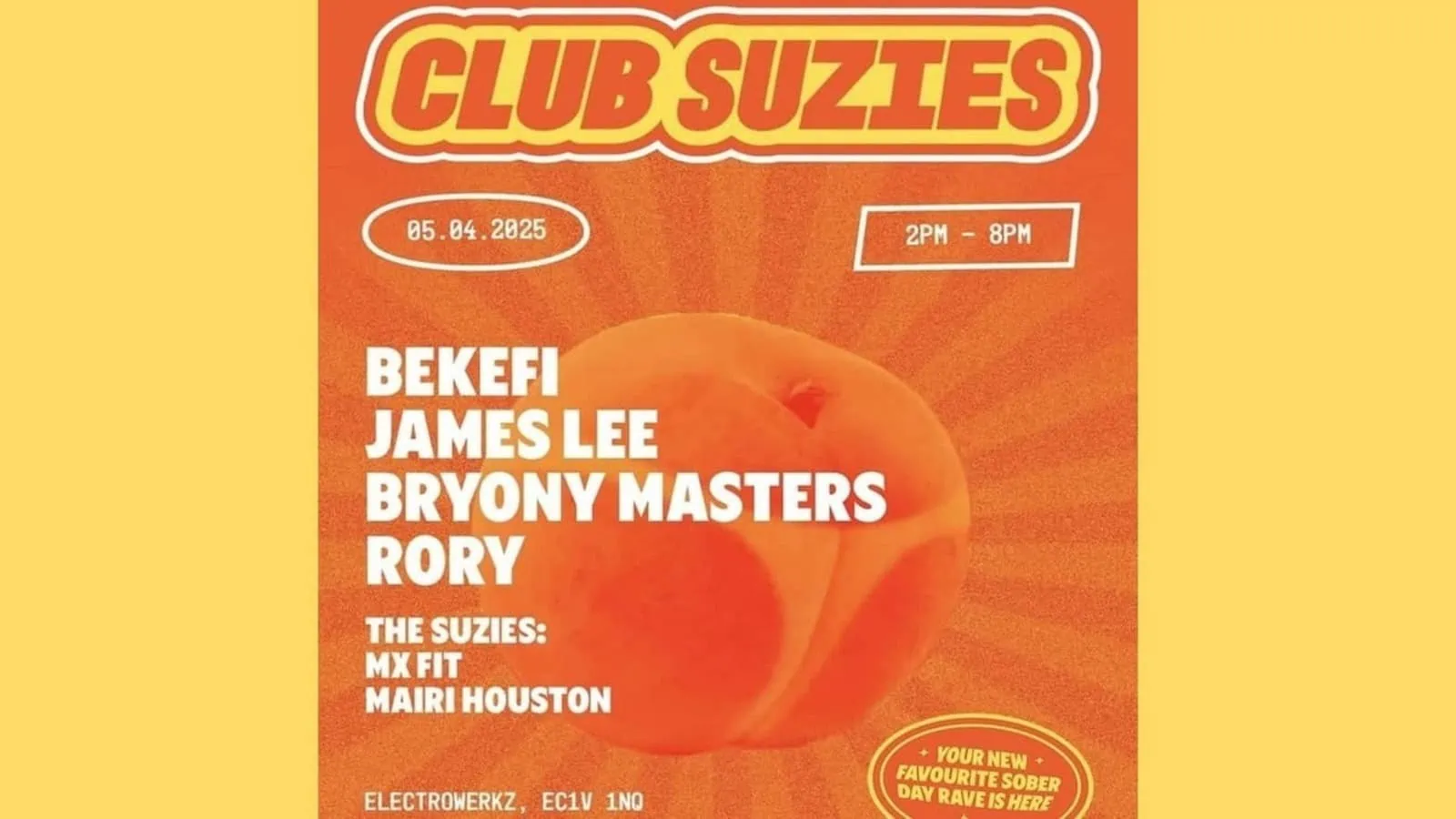 Club Suzies is an LGBTQ+ sober Day Rave at Electoowerkz club in London