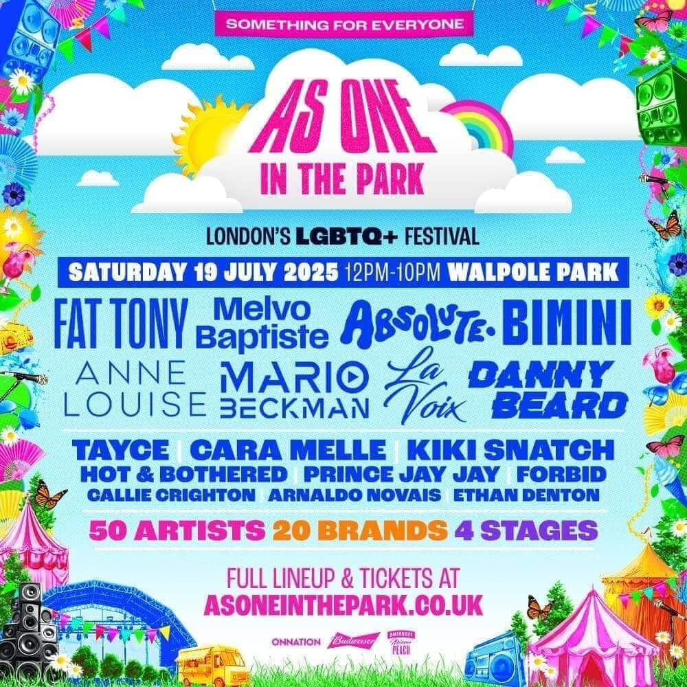As One In The Park is on 19th July 2025 in Walpole Park, London.