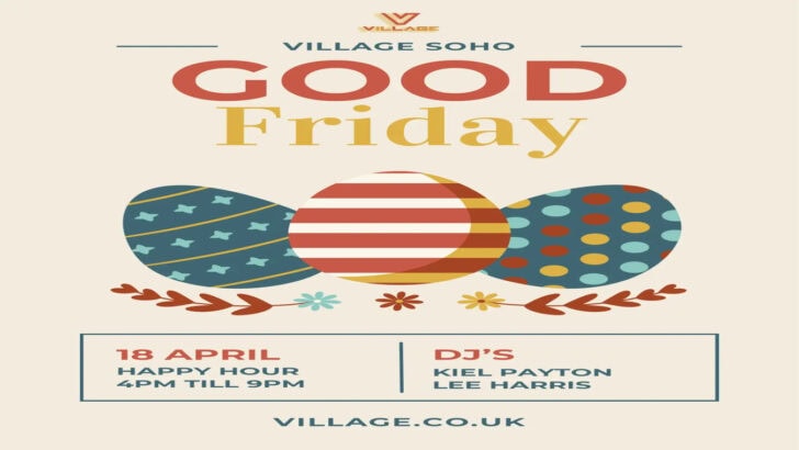 Easter Friday at gay bar The Village in Soho, London.