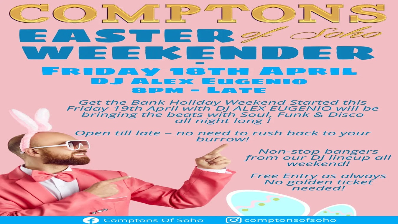 Easter Weekender at Comptons Of Soho gay bar in London.