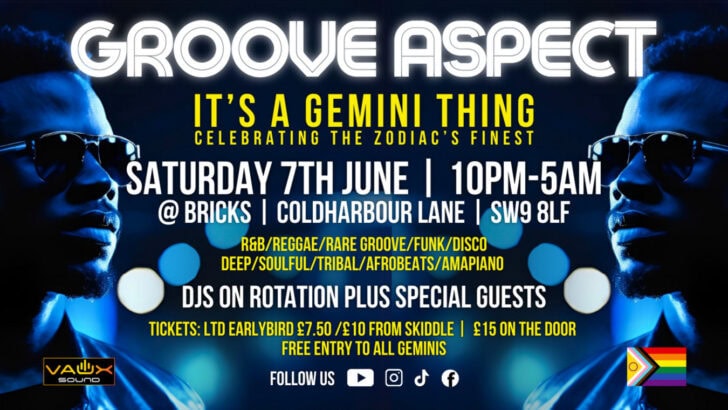 Groove Aspect is back at Bricks, Brixton, Saturday 7 June ’25 (10pm-5am)