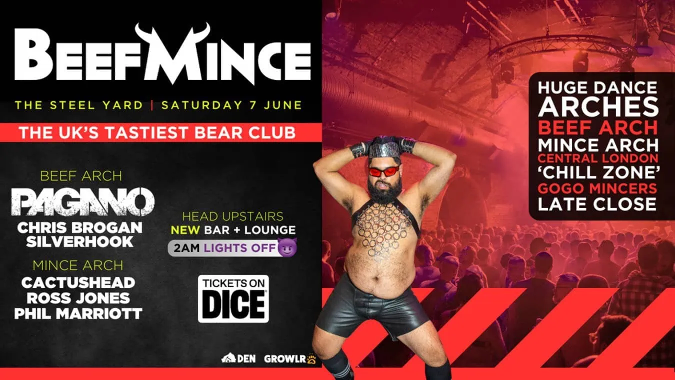 BEEFMINCE is an LGBTQ event at The Steal Yard, London.