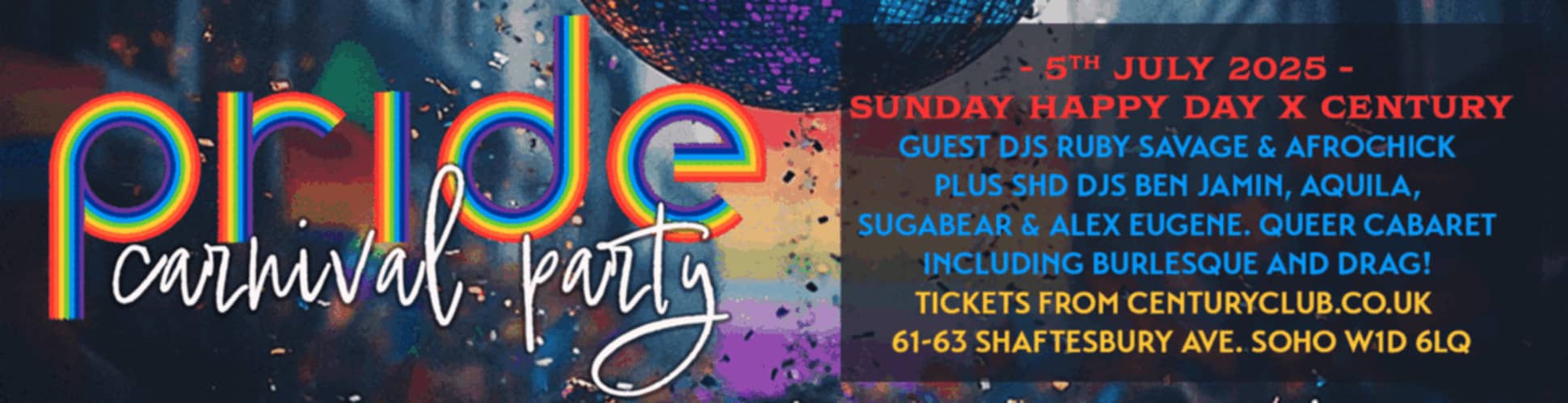 Pride in London Party at Century Club on 5th July 2025.