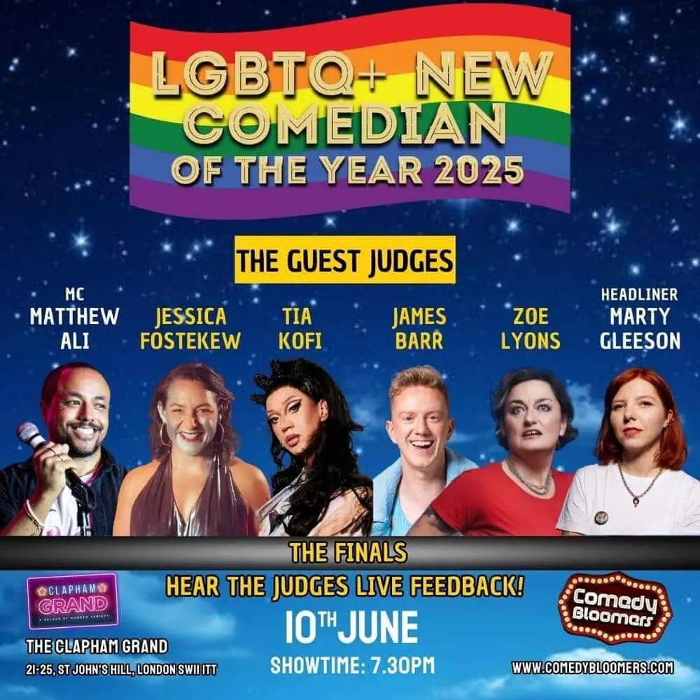 Finals of The LGBTQ+ New Comedian Of The Year 2025 in London on 10th June 2025.