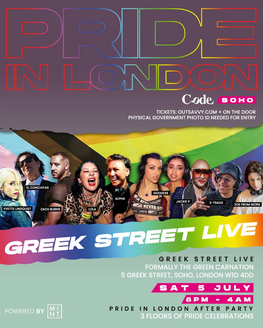 Greek Street Live Pride Party