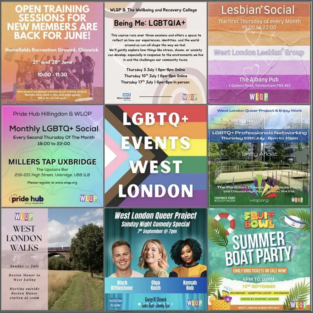 West London Queer project events throughout July 2025