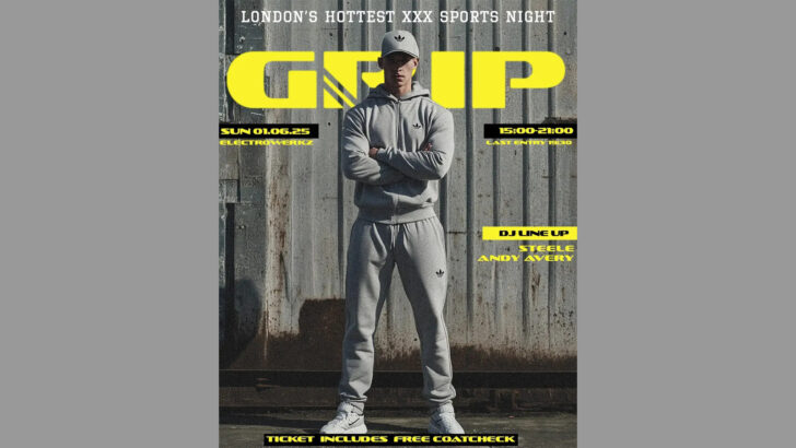 GRIP is a XXX gay men's sportswear fetish party at Electrowerkz club in London on Sundays