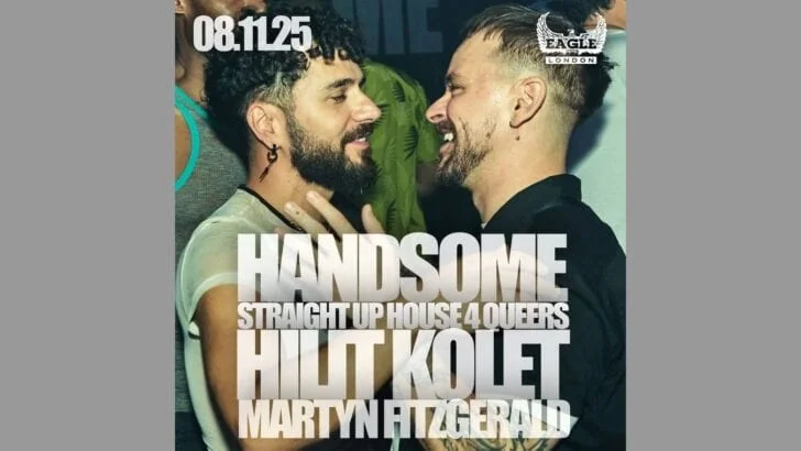 Handsome gay club night at Eagle LGBTQ bar and club in South London.