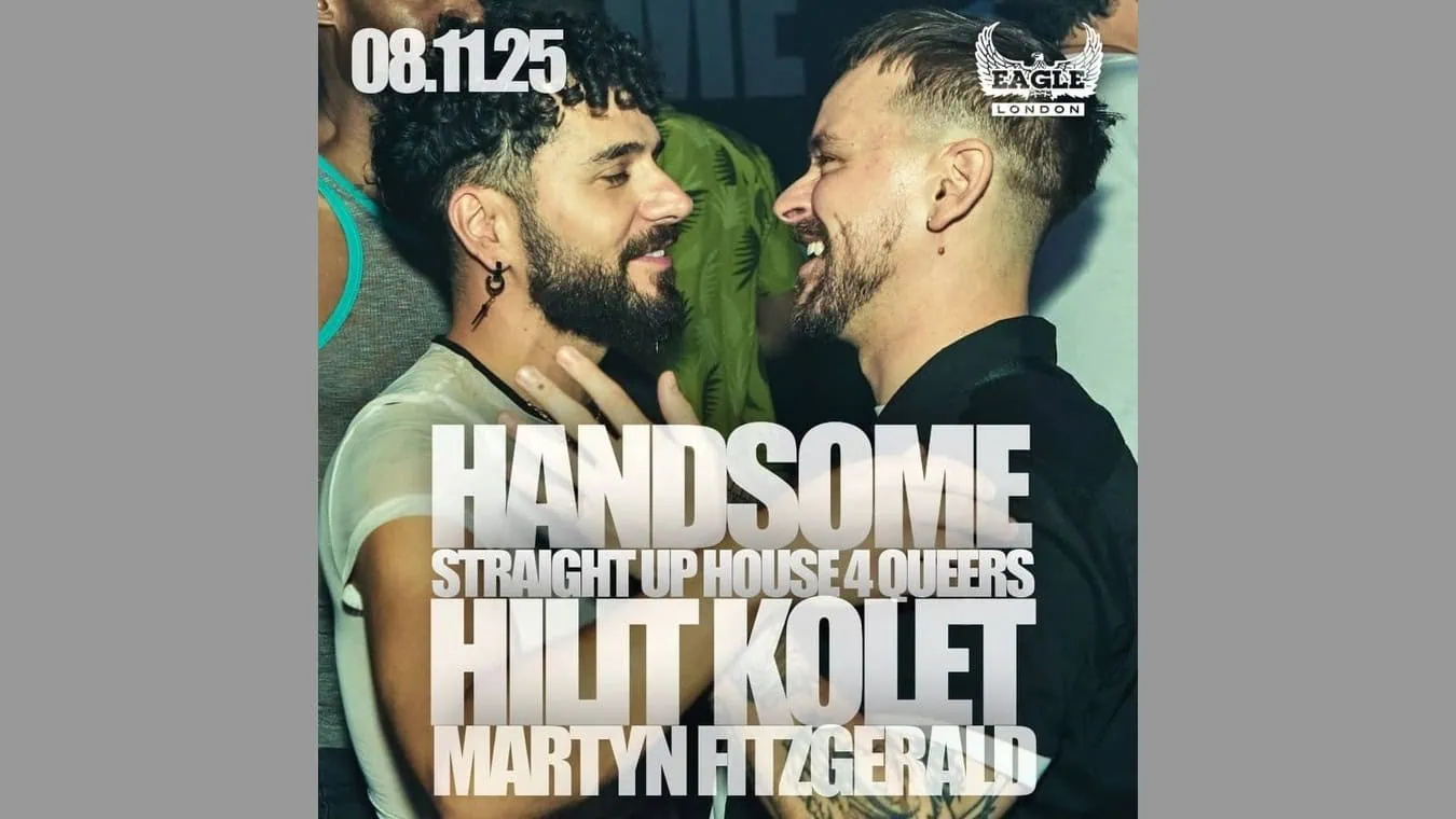 Handsome gay club night at Eagle LGBTQ bar and club in South London.