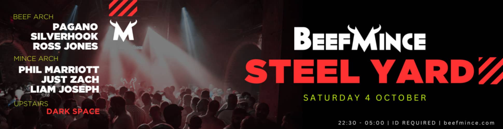 BeefMince is a gay men's club night at Steel Yard club in London.