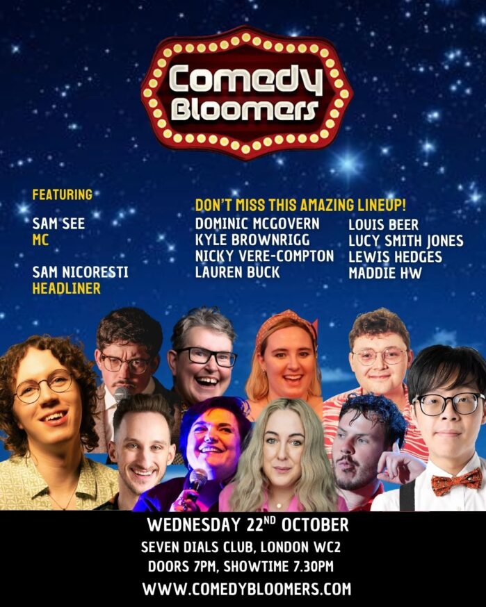QX meets Sam Nicoresti as she prepares to headline Comedy Bloomers at Seven Dials Club, 22 October 2025