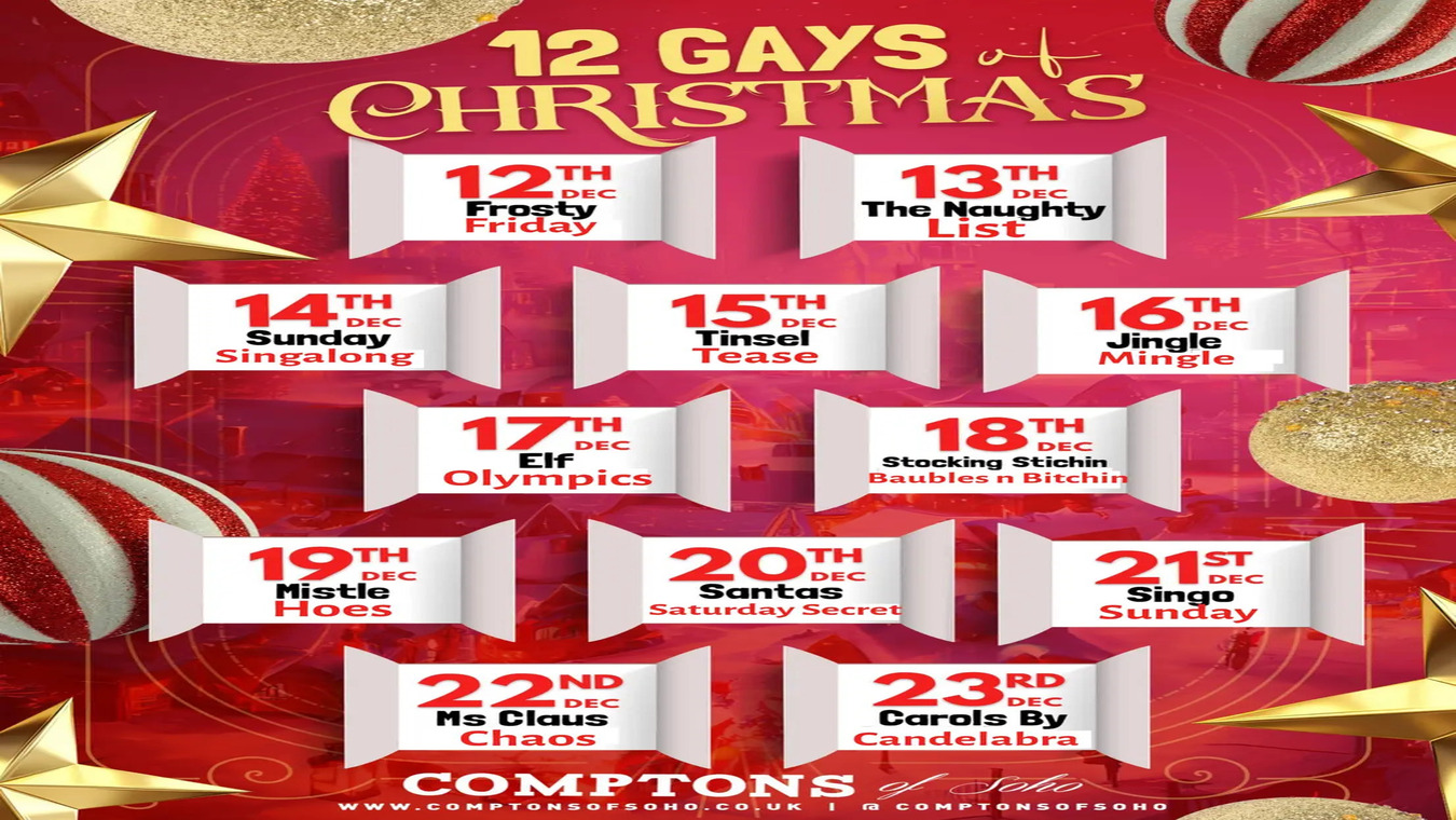 LGBTQ Christmas Party at Comptons of Soho, London.