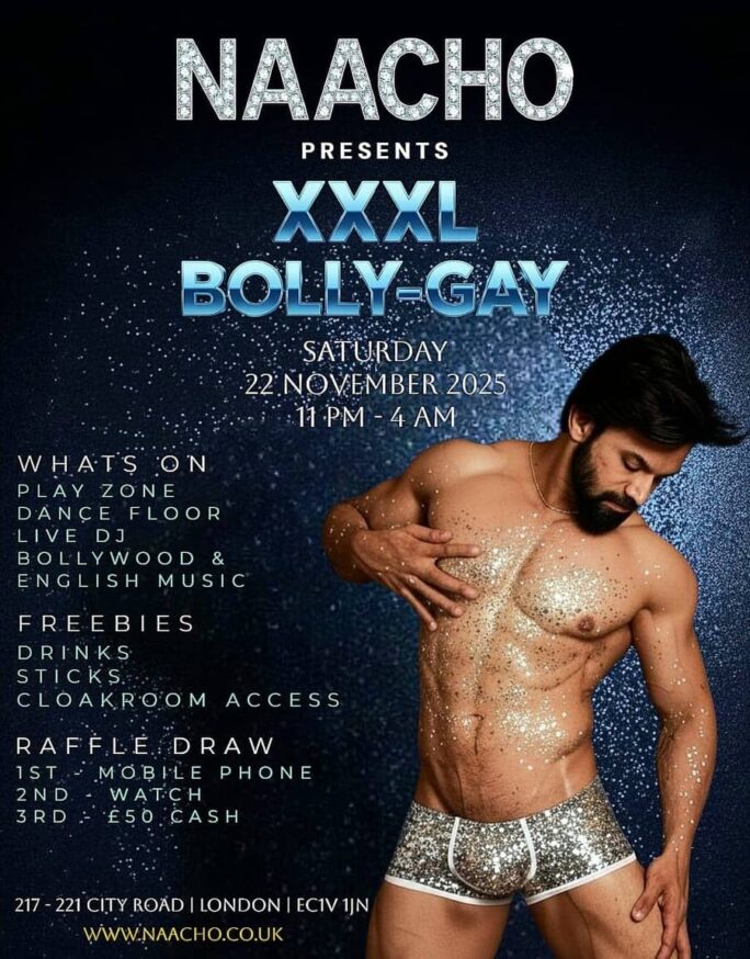 Naacho is a gay Asian club at Bunker bar in London.