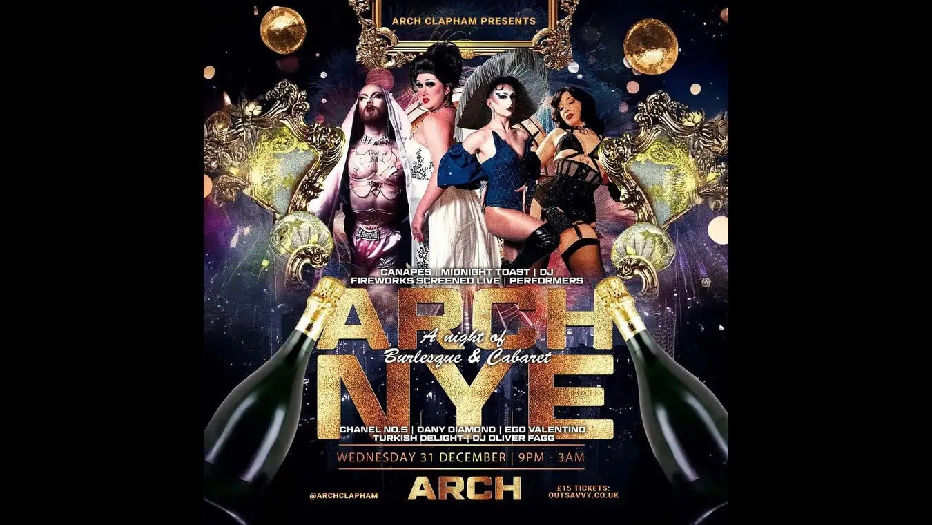 Cabaret NYE at gay bar Arch in Clapham, London.