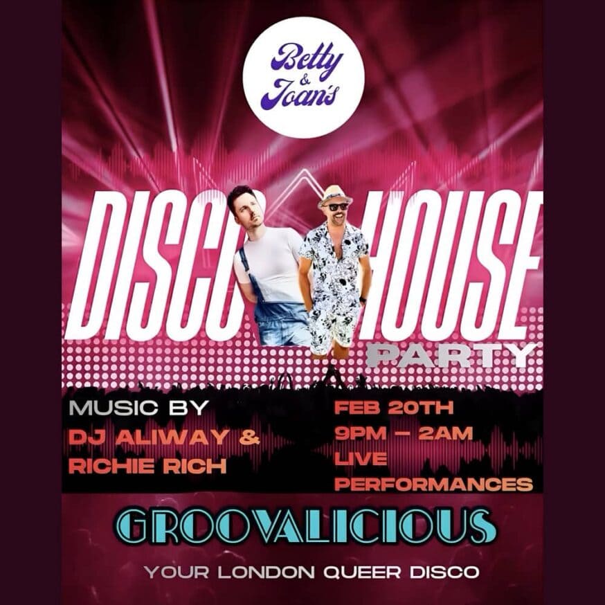 Groovelicious gay club night at Betty and Jones.
