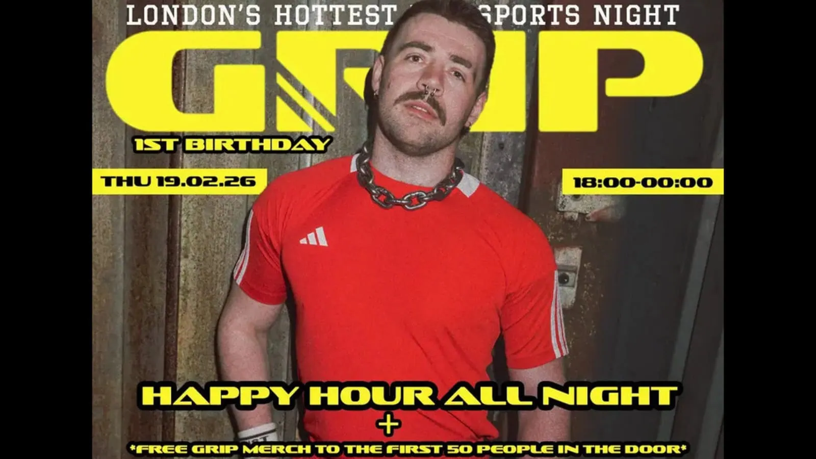 GRIP: your XXXL Sports Night at Electrowerkz on Thursday 19 Feb 2026 (6pm-12am)