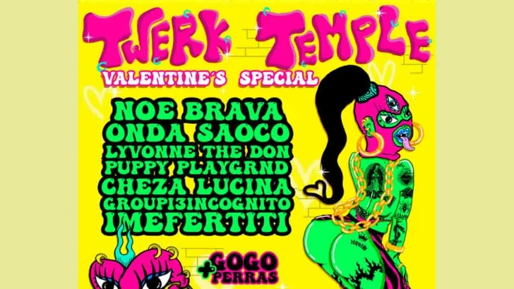 Popola Twerk Temple Valentine's queer party in London.