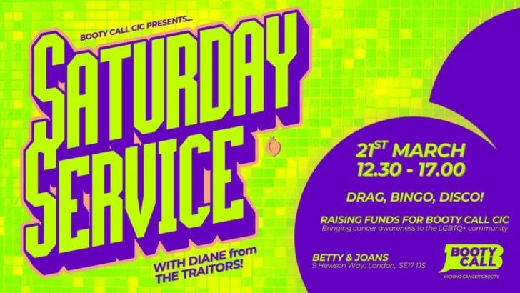 Booty Call gay club day party in London raising awareness about bowel cancer.